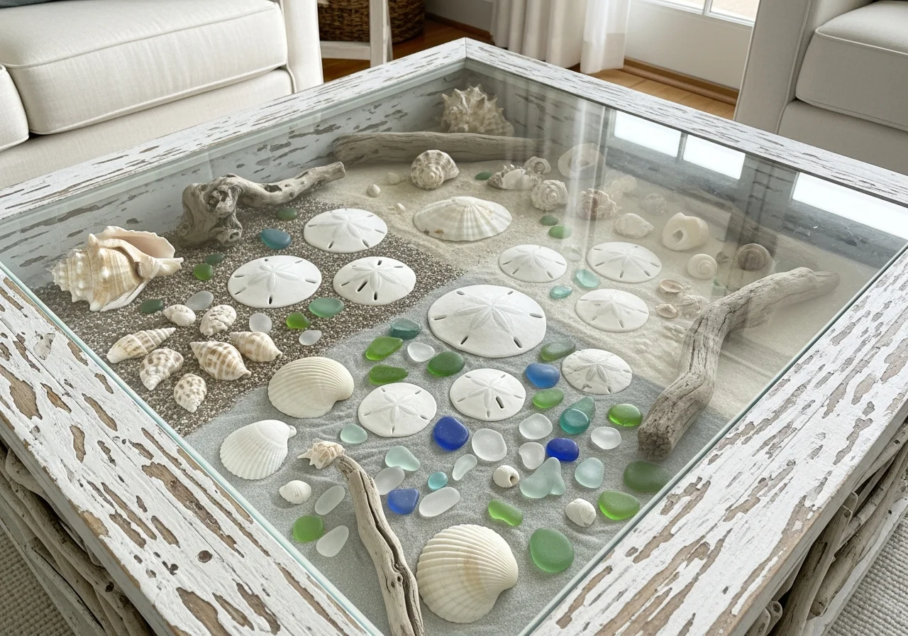 Beach Memory Shadow Box Coffee Table