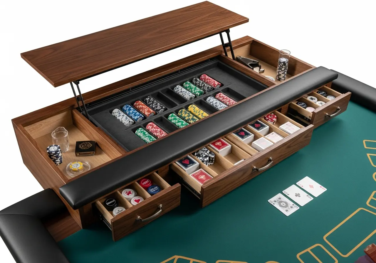 Built In Storage and Chip Compartments