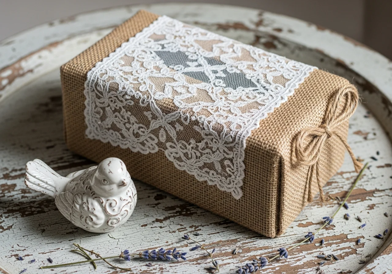 Burlap and Lace Combination