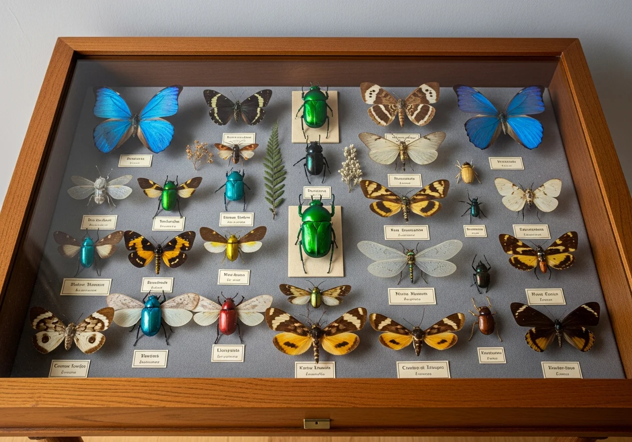 Butterfly and Insect Specimen Table