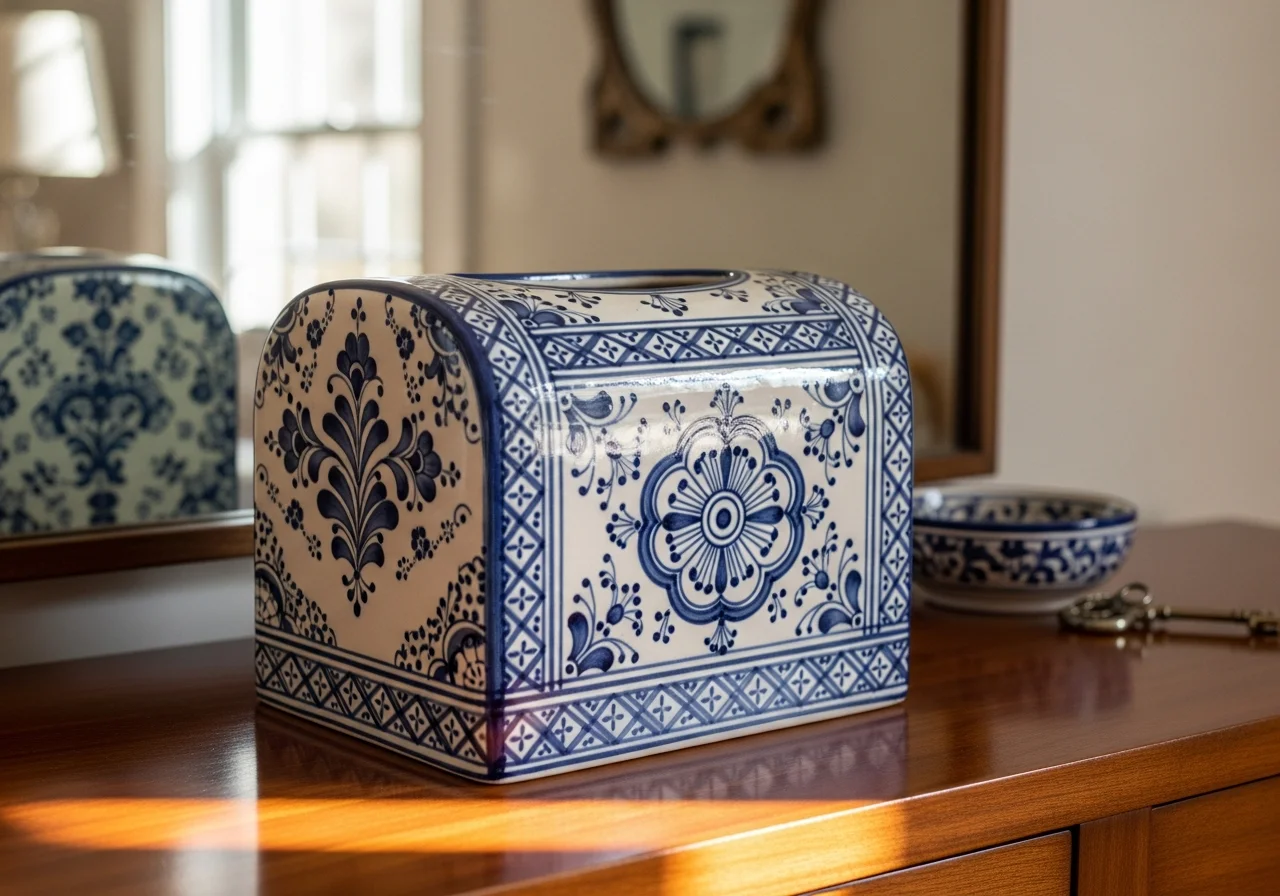 Ceramic or Pottery Tissue Holder