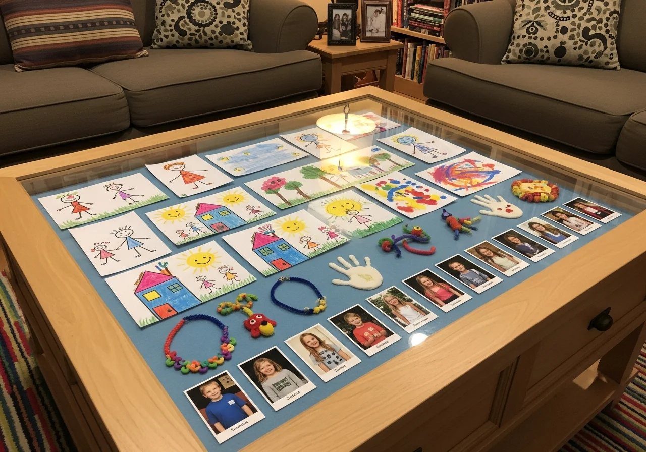 Children's Artwork and Craft Table