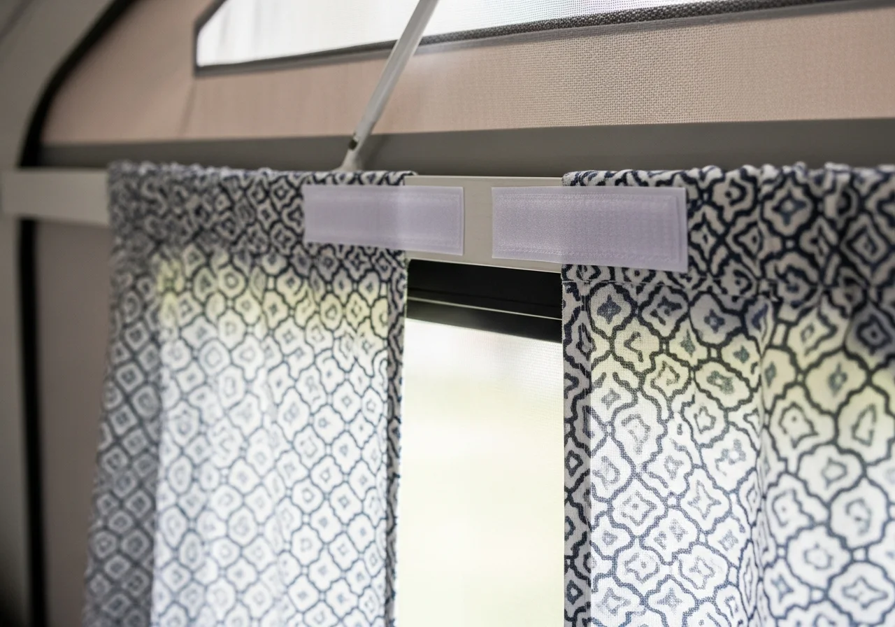 Classic Fabric Curtains with Velcro Strips