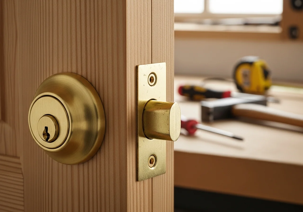 Deadbolt Installation To Lock a Door From Inside