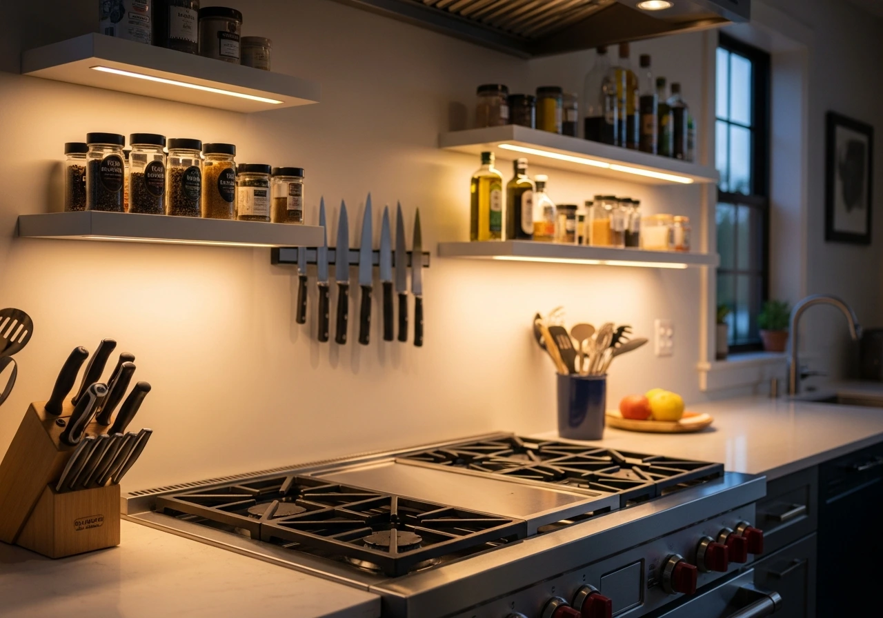 Integrated Lighting Within Shelf Design