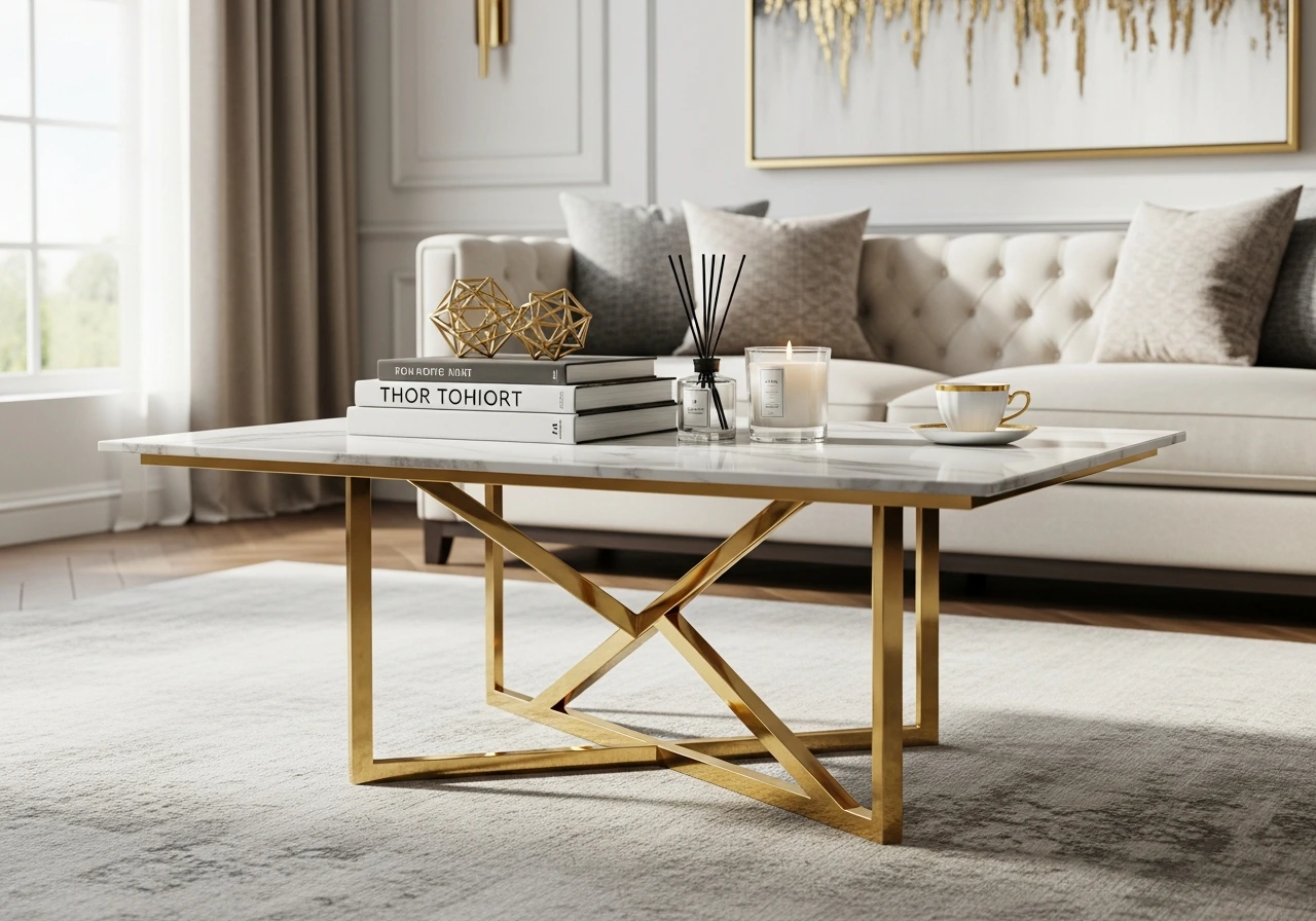 Metallic Accents coffee table ideas
