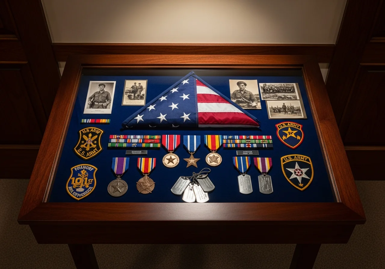 Military Memorabilia Display table