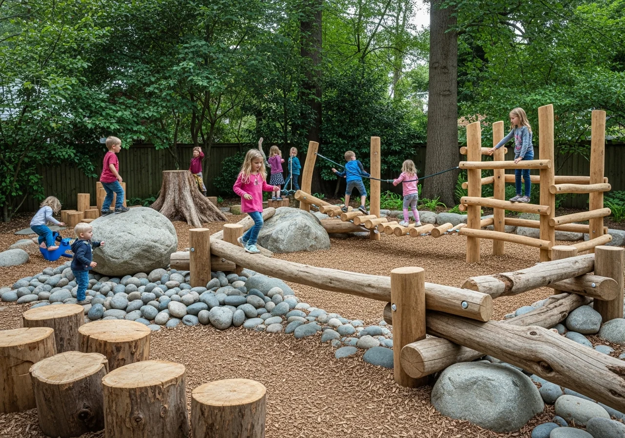 Natural playground elements