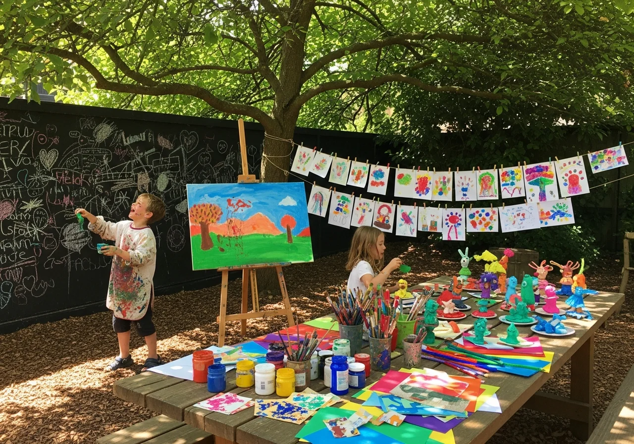 Outdoor Art and Creativity Stations