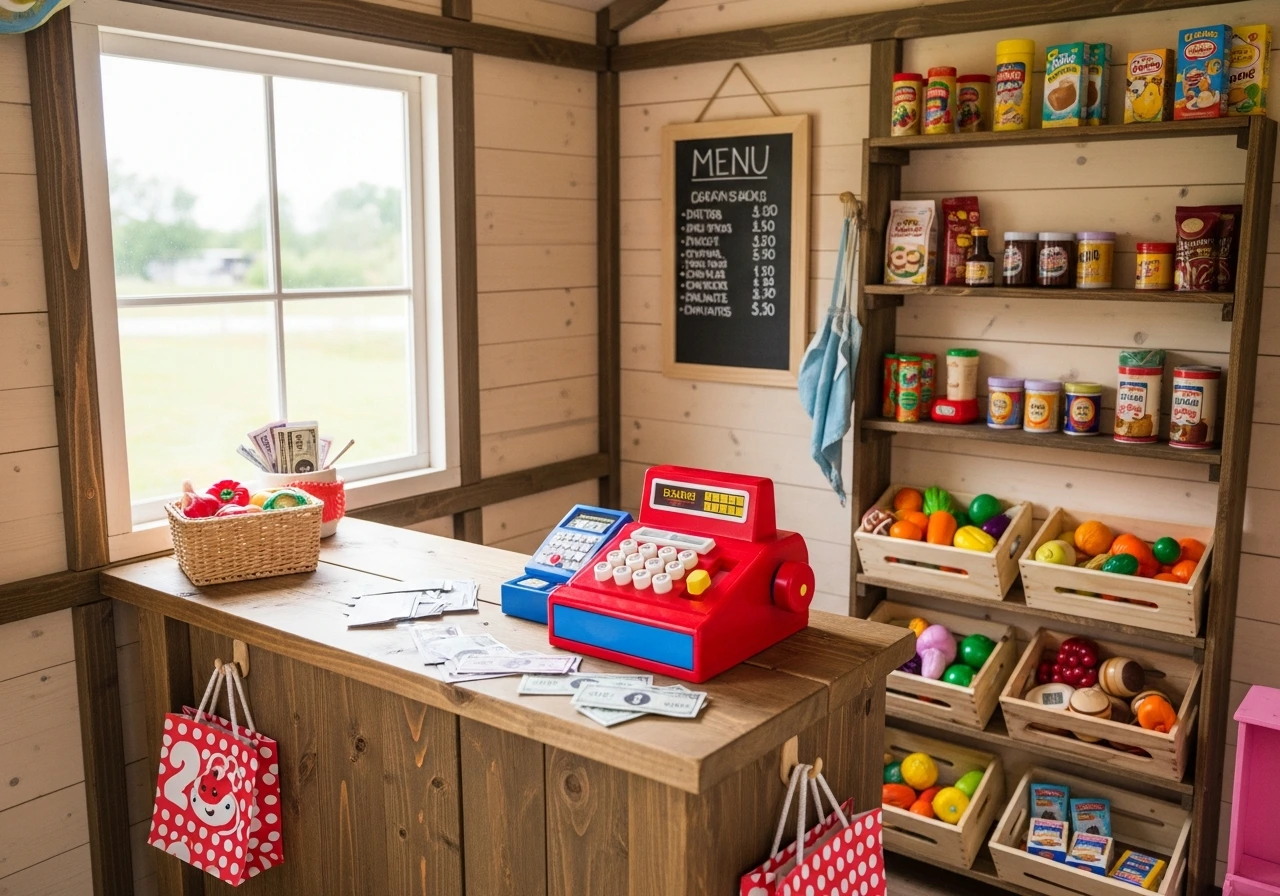 Pretend Play Shop Counter and Cash Register