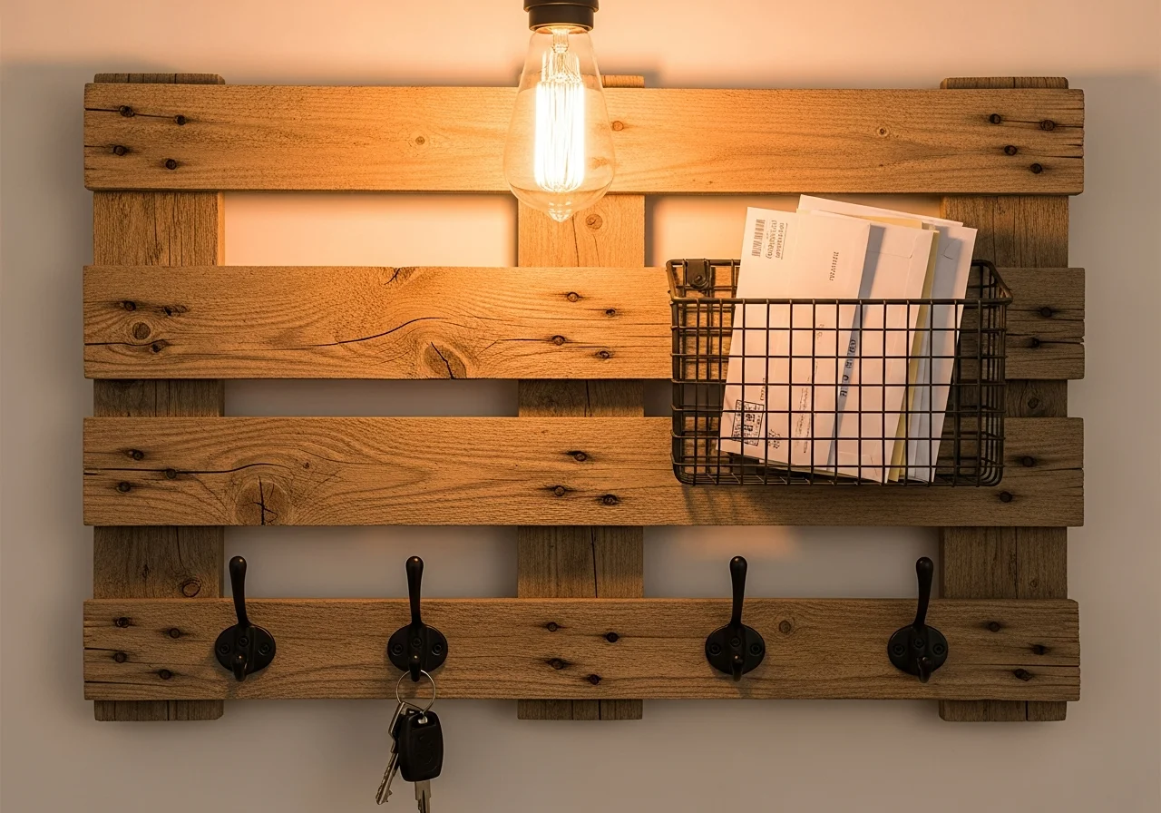 Repurposed Wooden Pallet Key Organizer