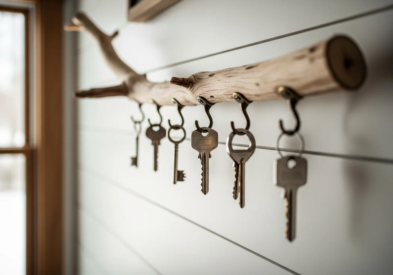 Rustic Wooden Branch Key Holder