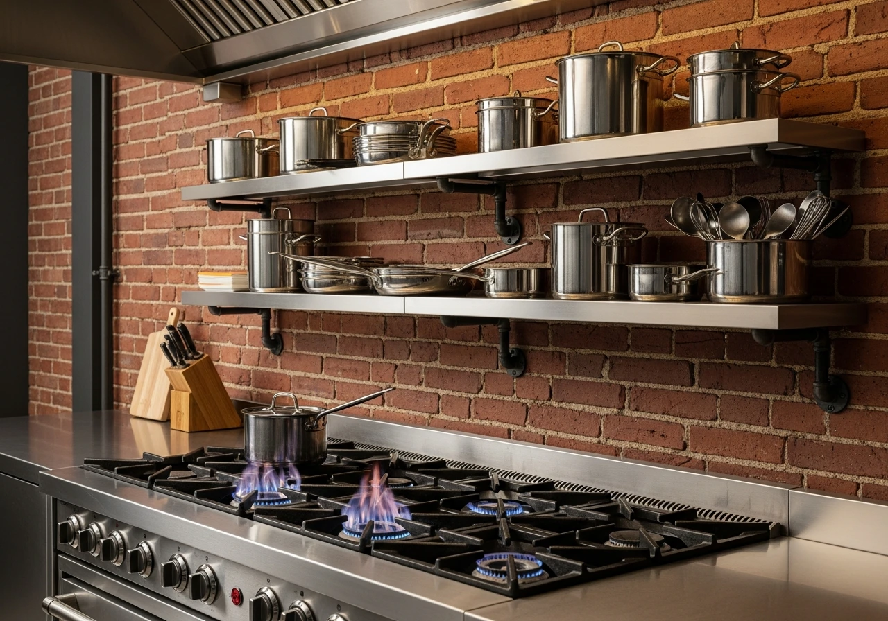 Sleek Metal Shelving for Industrial Aesthetics