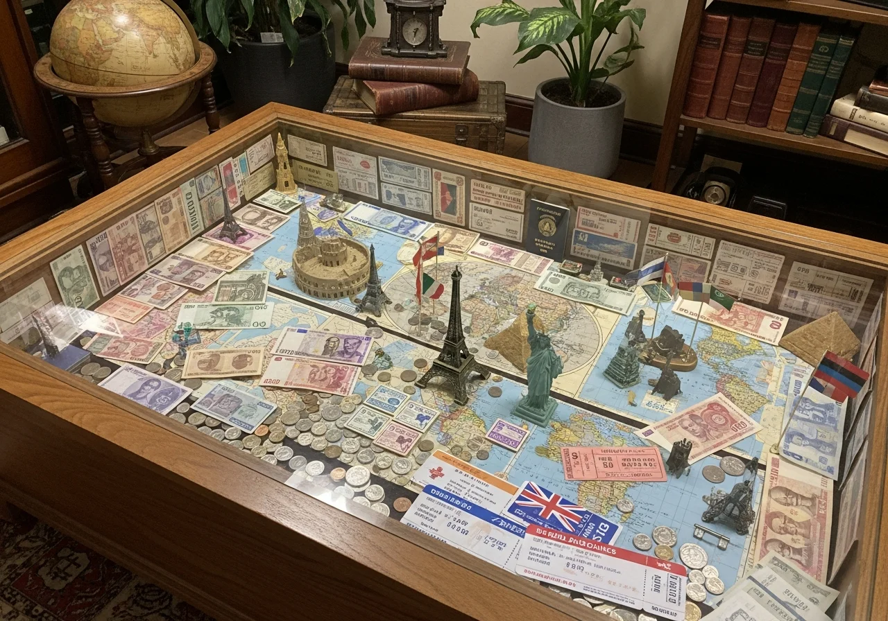 Travel Souvenir Shadow Box Table