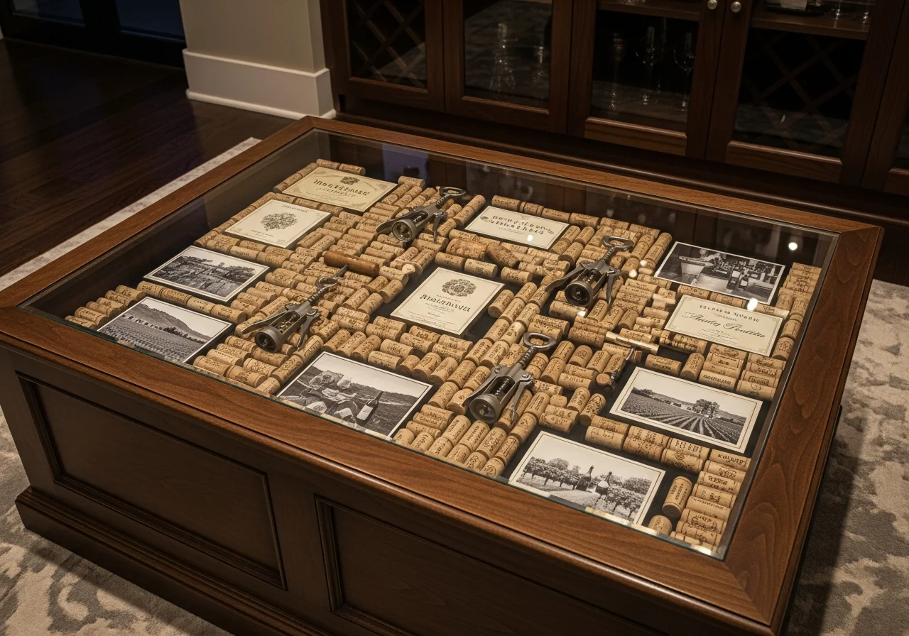 Wine Cork Memory Table