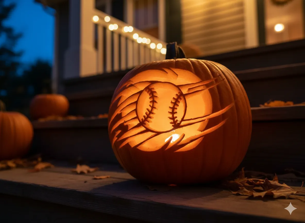 Baseball in Motion Carved Design Baseball in Motion Carved Design