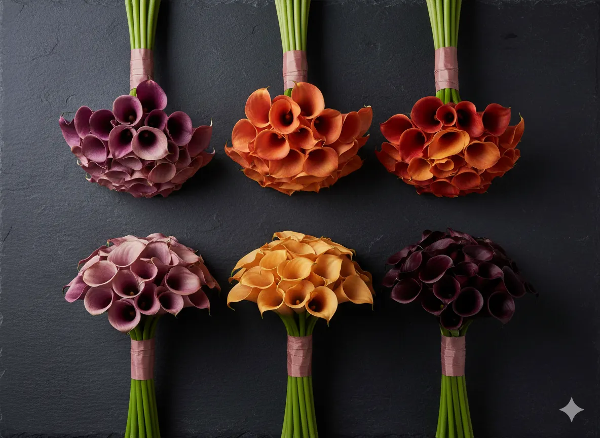 Bold Color Calla Lily Bouquet Ideas