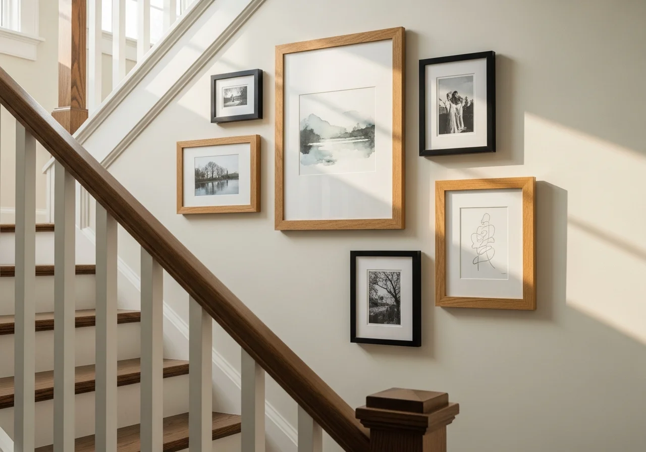 Build a Gallery Wall Along the Staircase