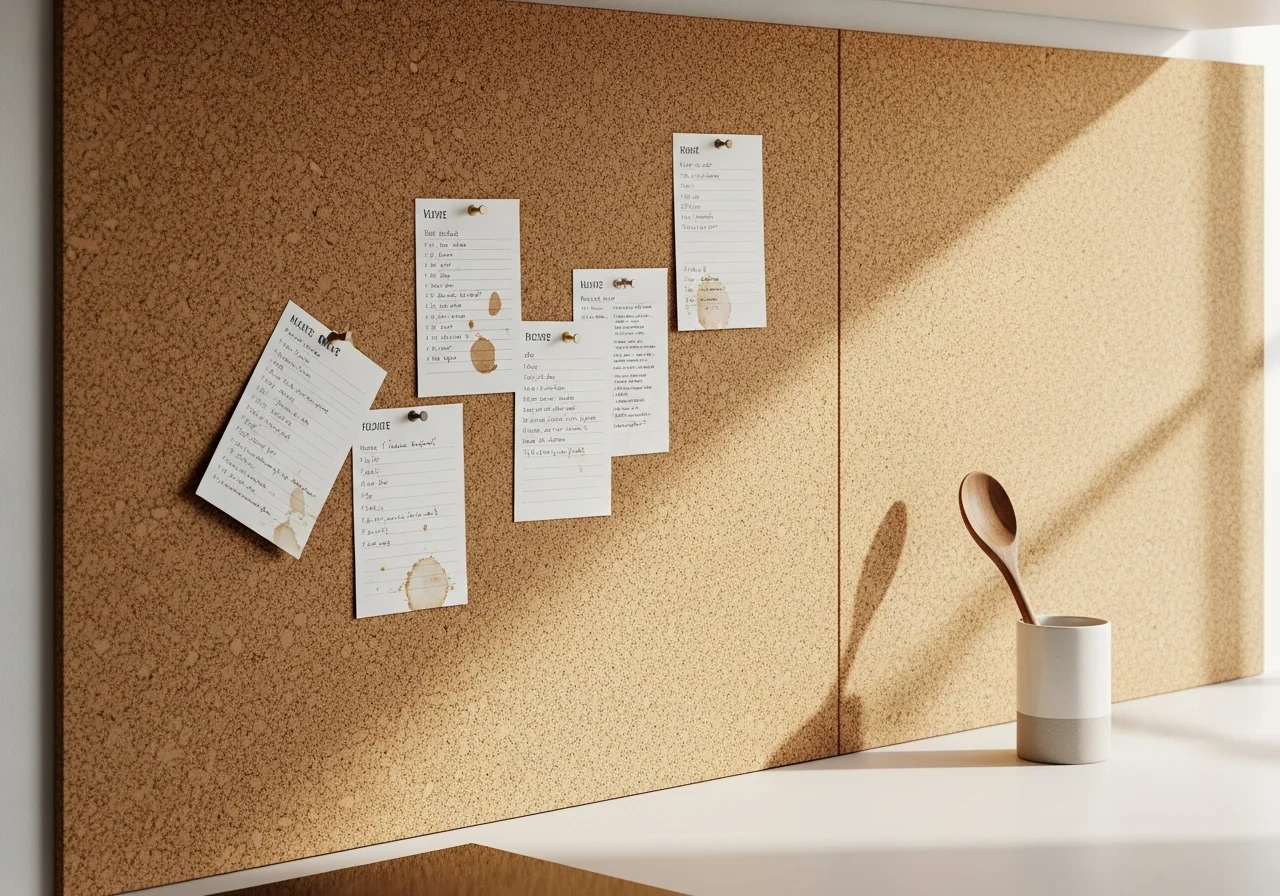 Cork Board Backsplash