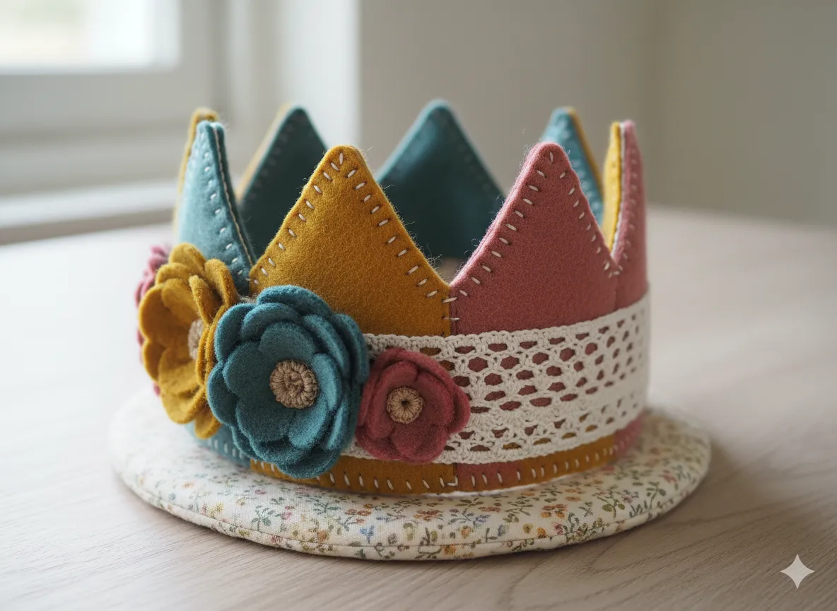 Felt and Lace Crown Centerpiece Felt and Lace Crown Centerpiece