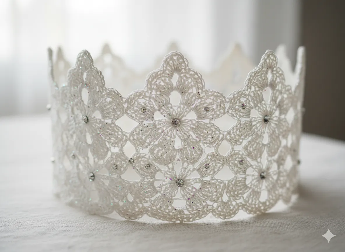 Lace Stiffened Crown Centerpiece Lace Stiffened Crown Centerpiece