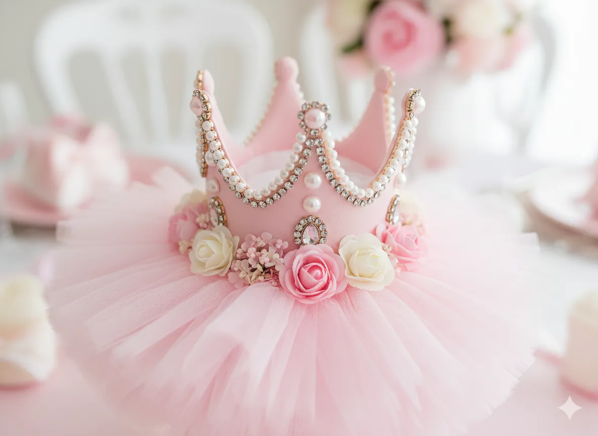 Princess Pink and Tulle Crown Centerpiece Princess Pink and Tulle Crown Centerpiece