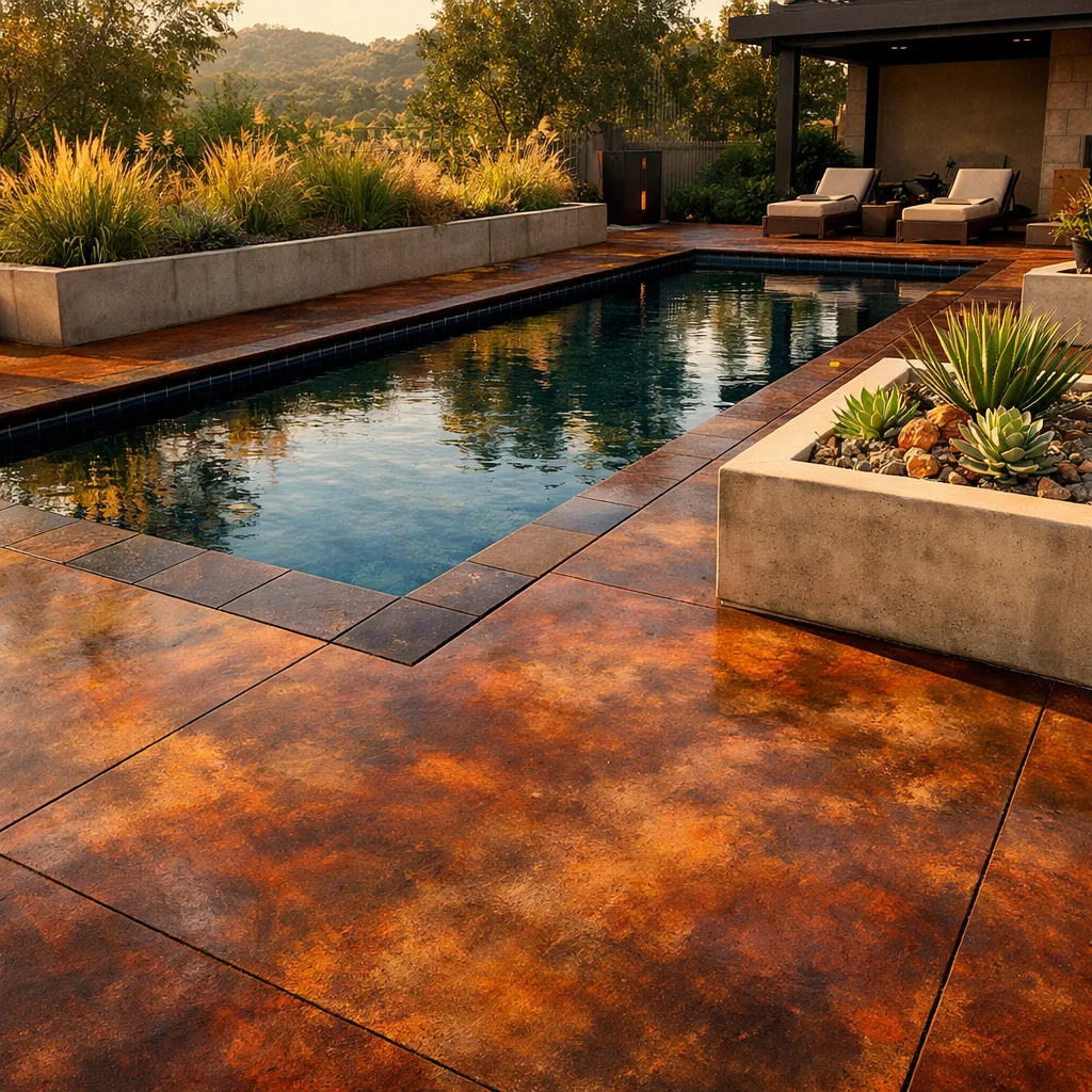 Acid Stained Concrete for Rich, Translucent Color