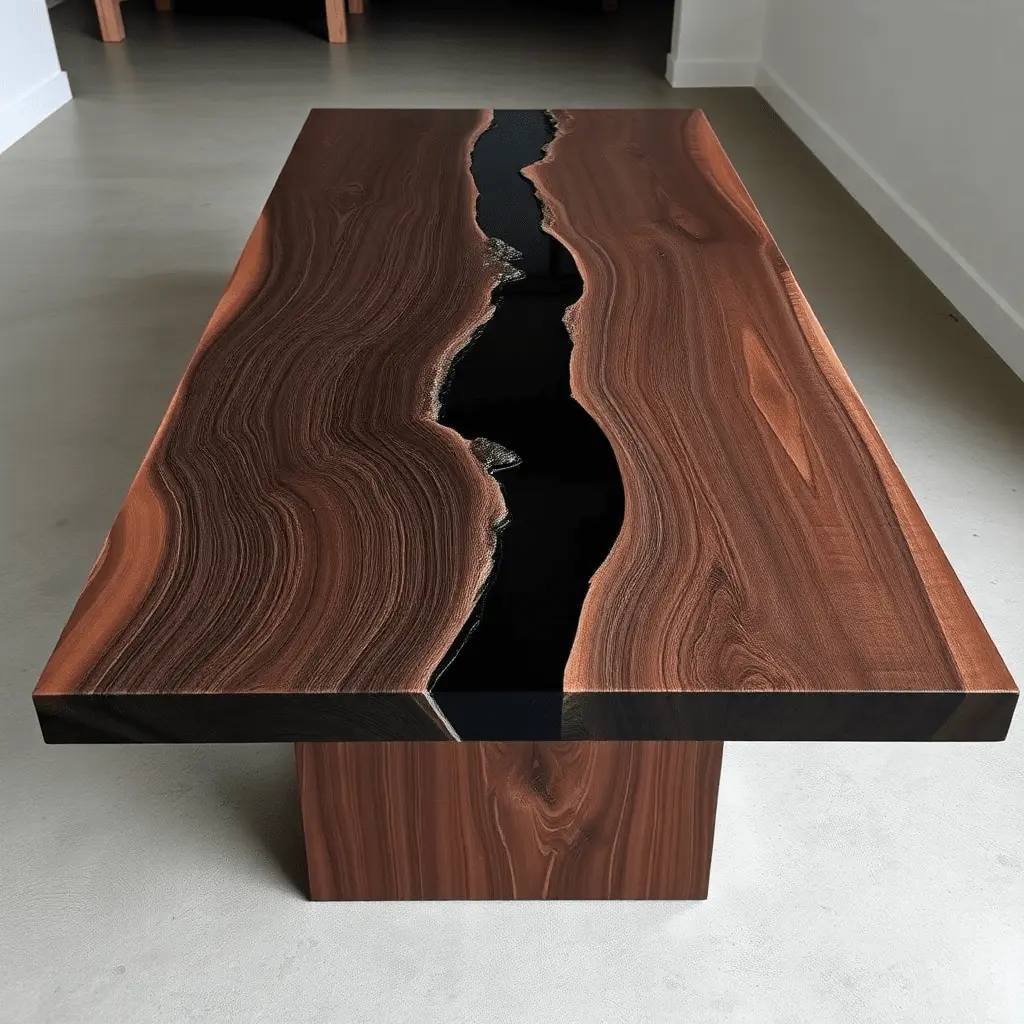 Black Epoxy River Table