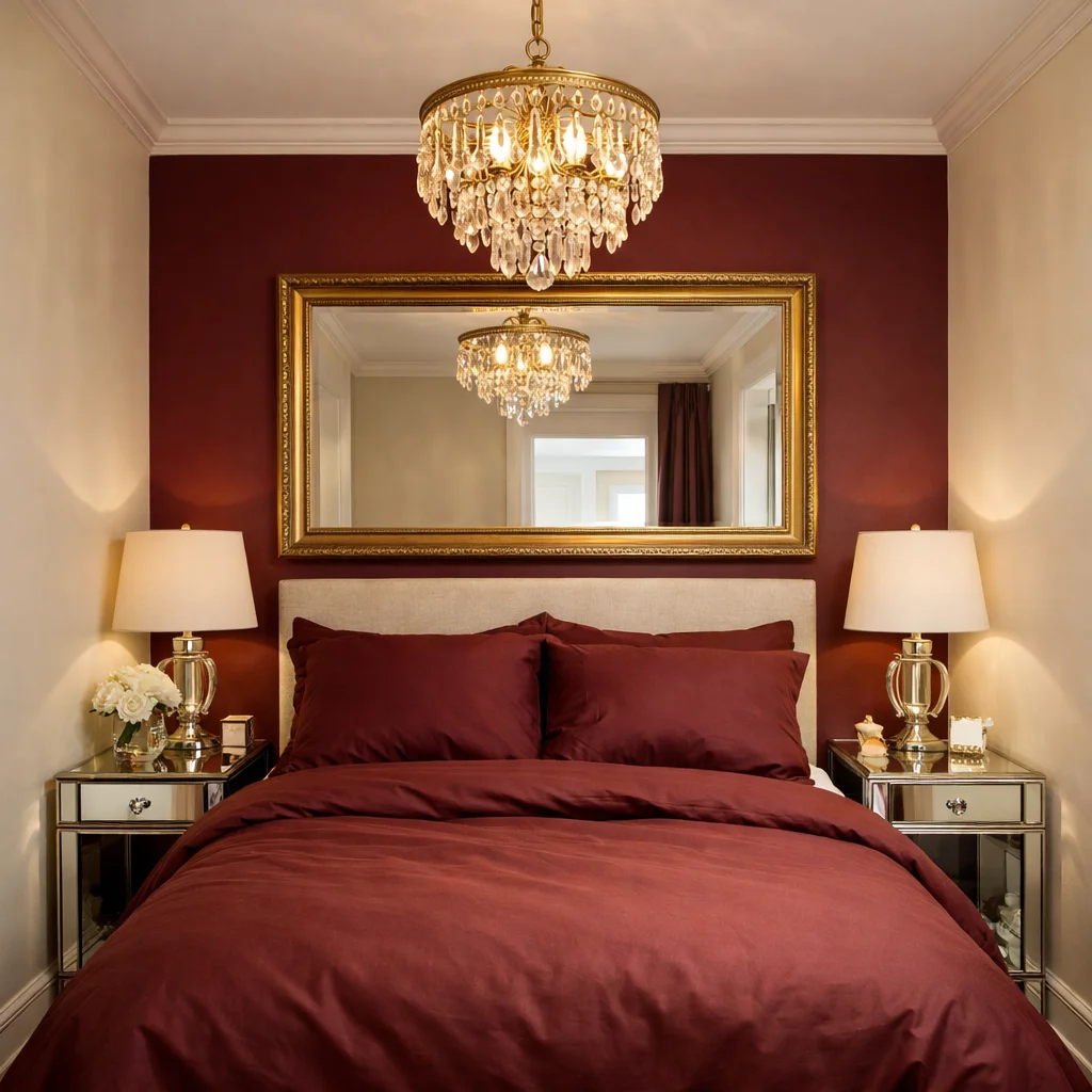 Burgundy and Gold in Small Bedrooms Burgundy and Gold in Small Bedrooms