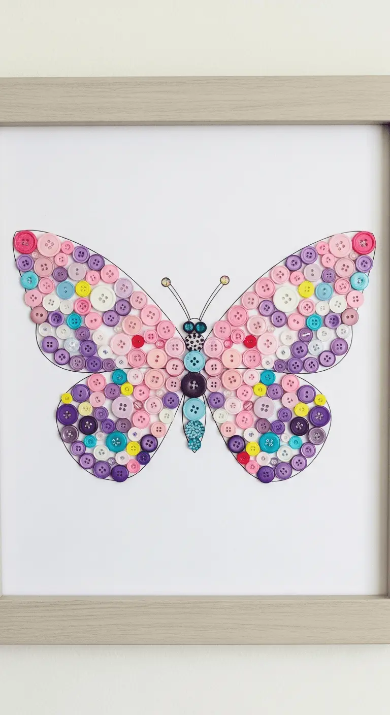 Button Butterfly Wall Art