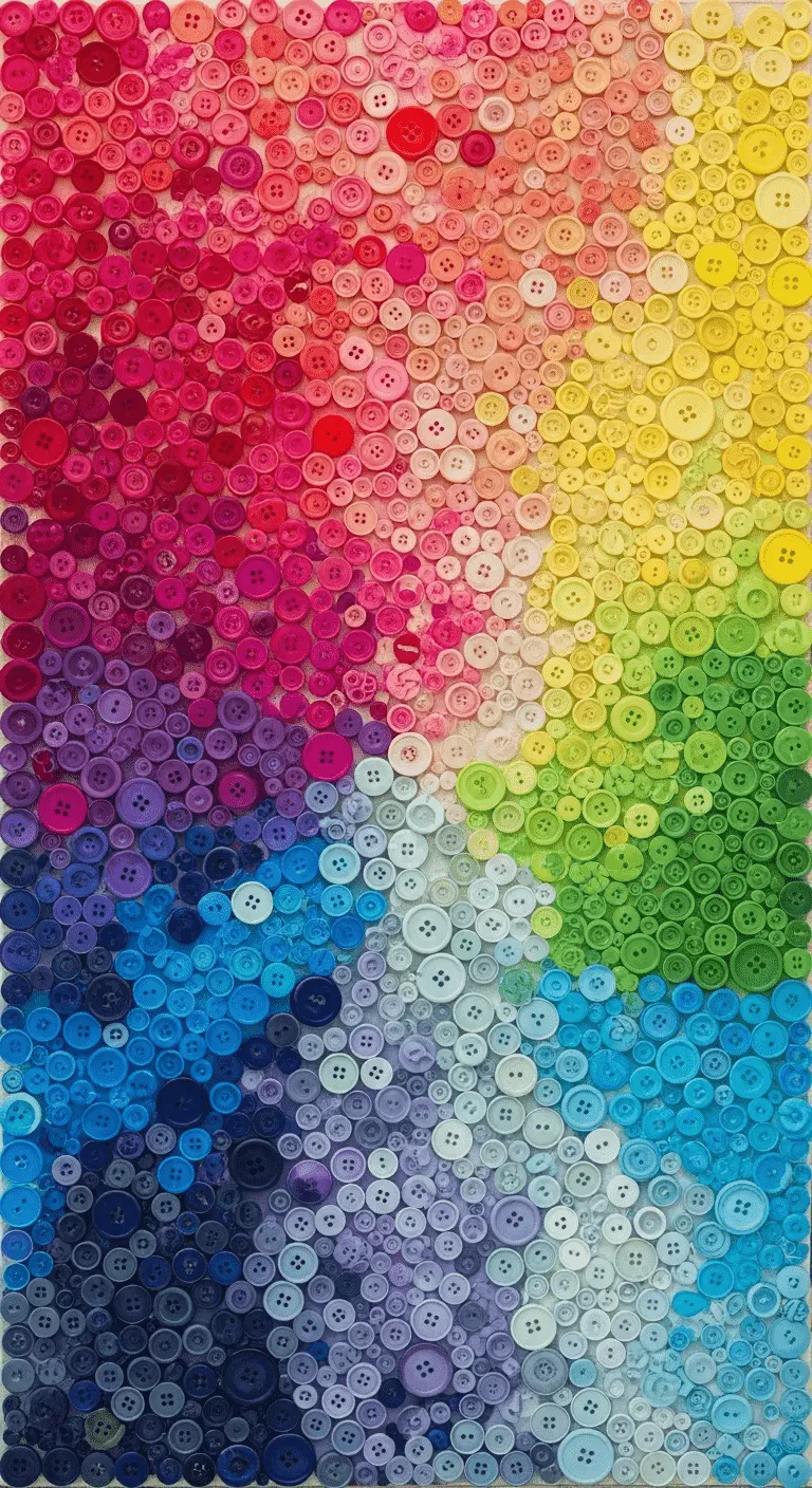 Button Mosaic Abstract Art