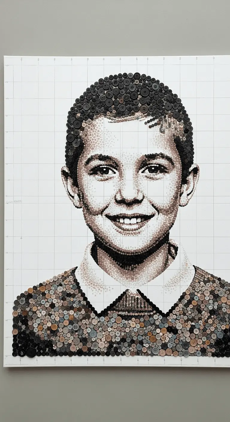 Button Portrait and Photo Inspired Art