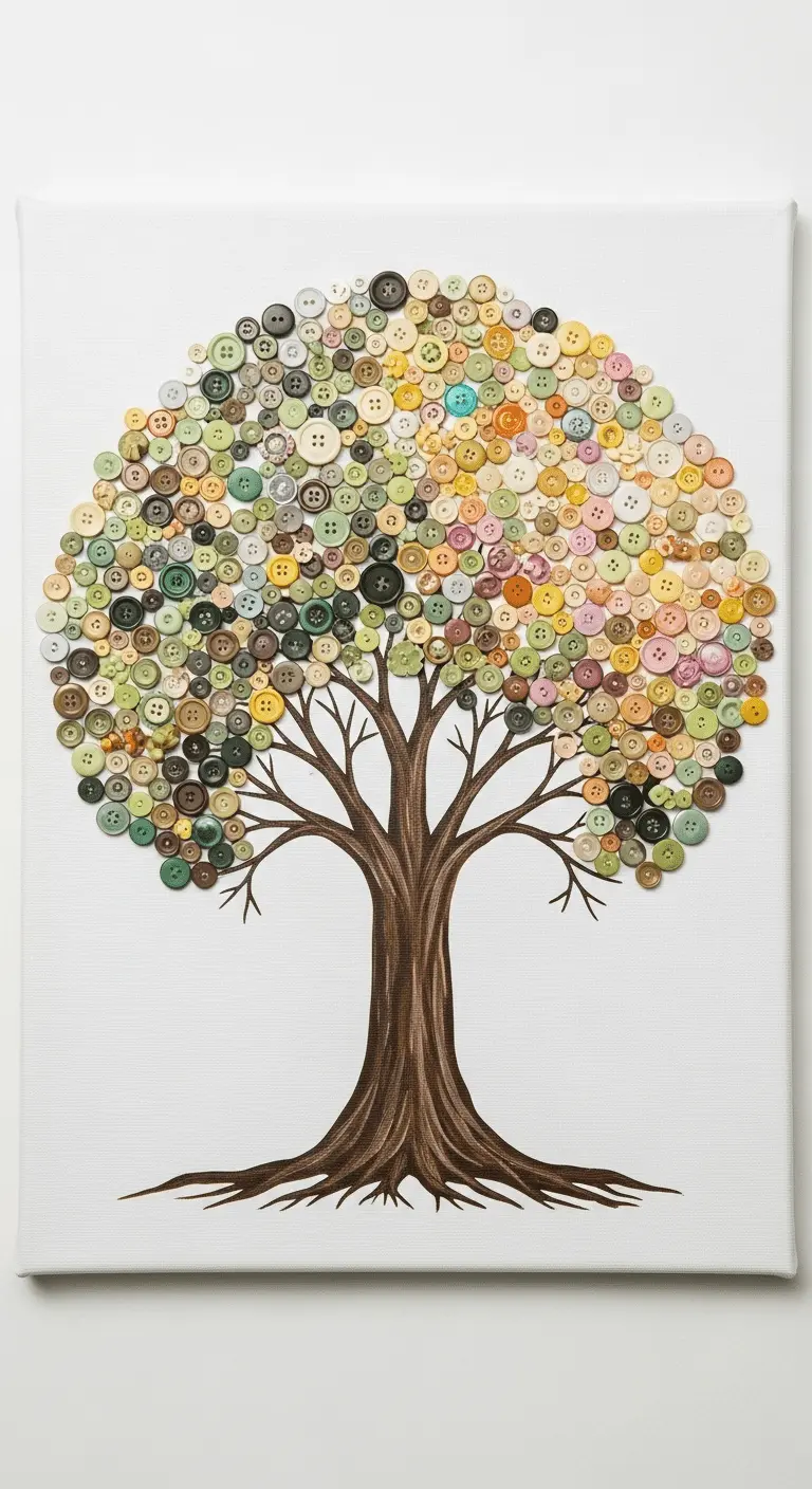Button Tree on Canvas