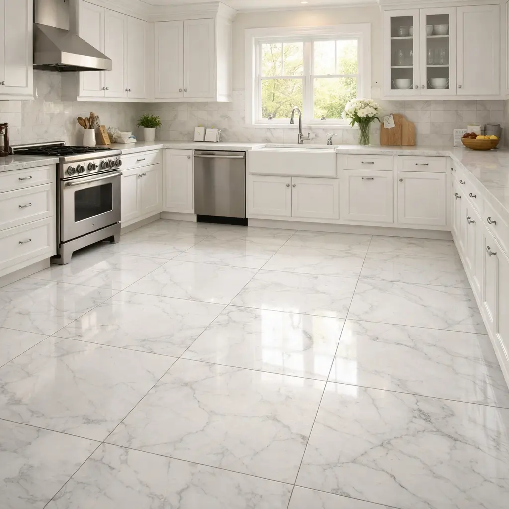 Classic White Marble for a Timeless Kitchen Foundation