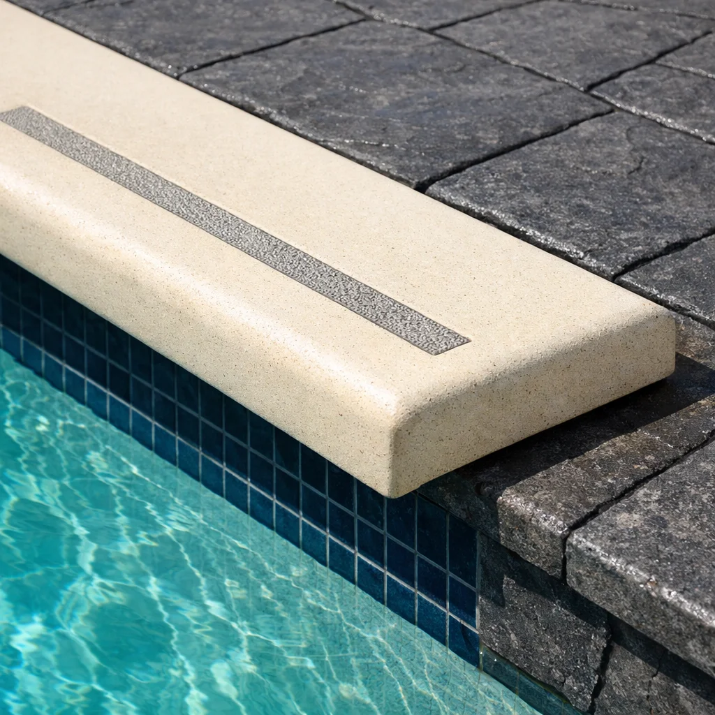 Concrete Pool Deck With Decorative Coping