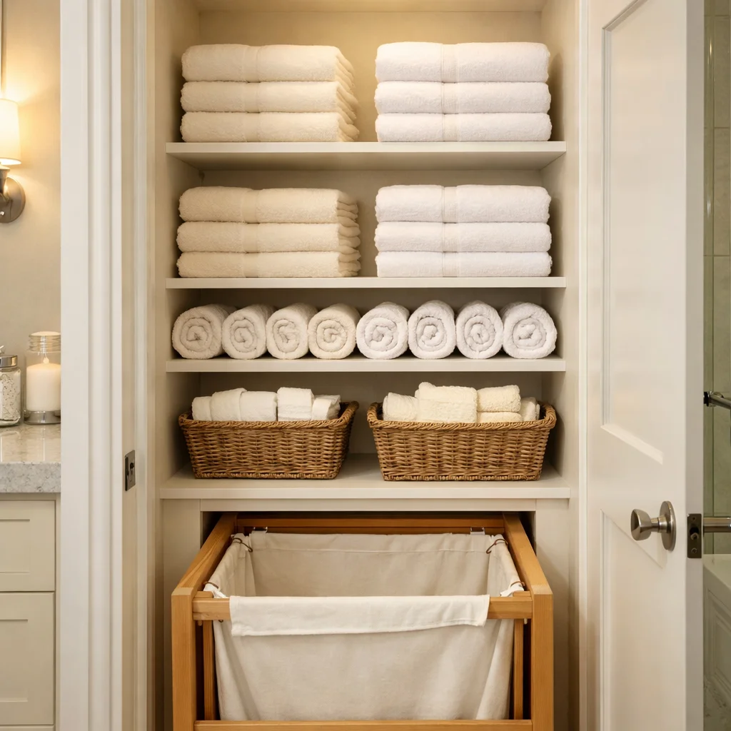 Convert a Bathroom Closet into a Linen Haven