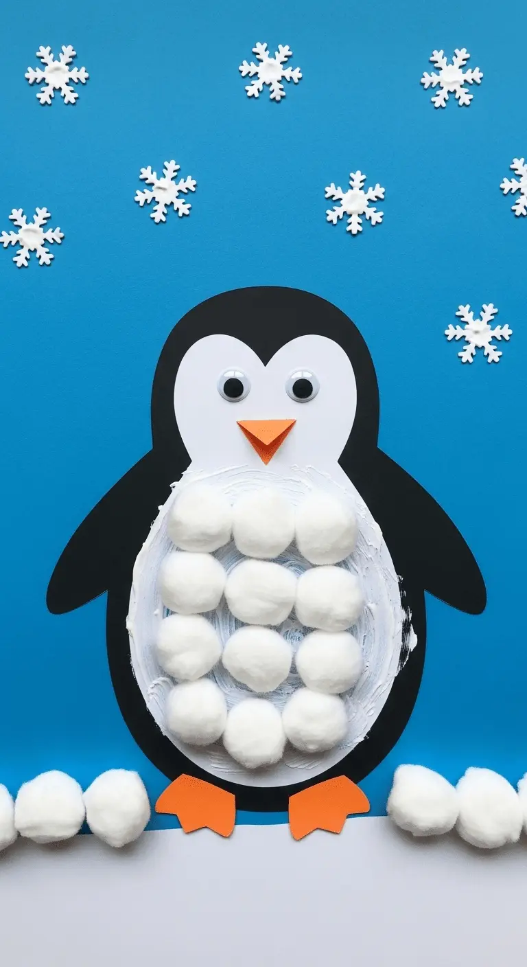 Cotton Ball Penguin
