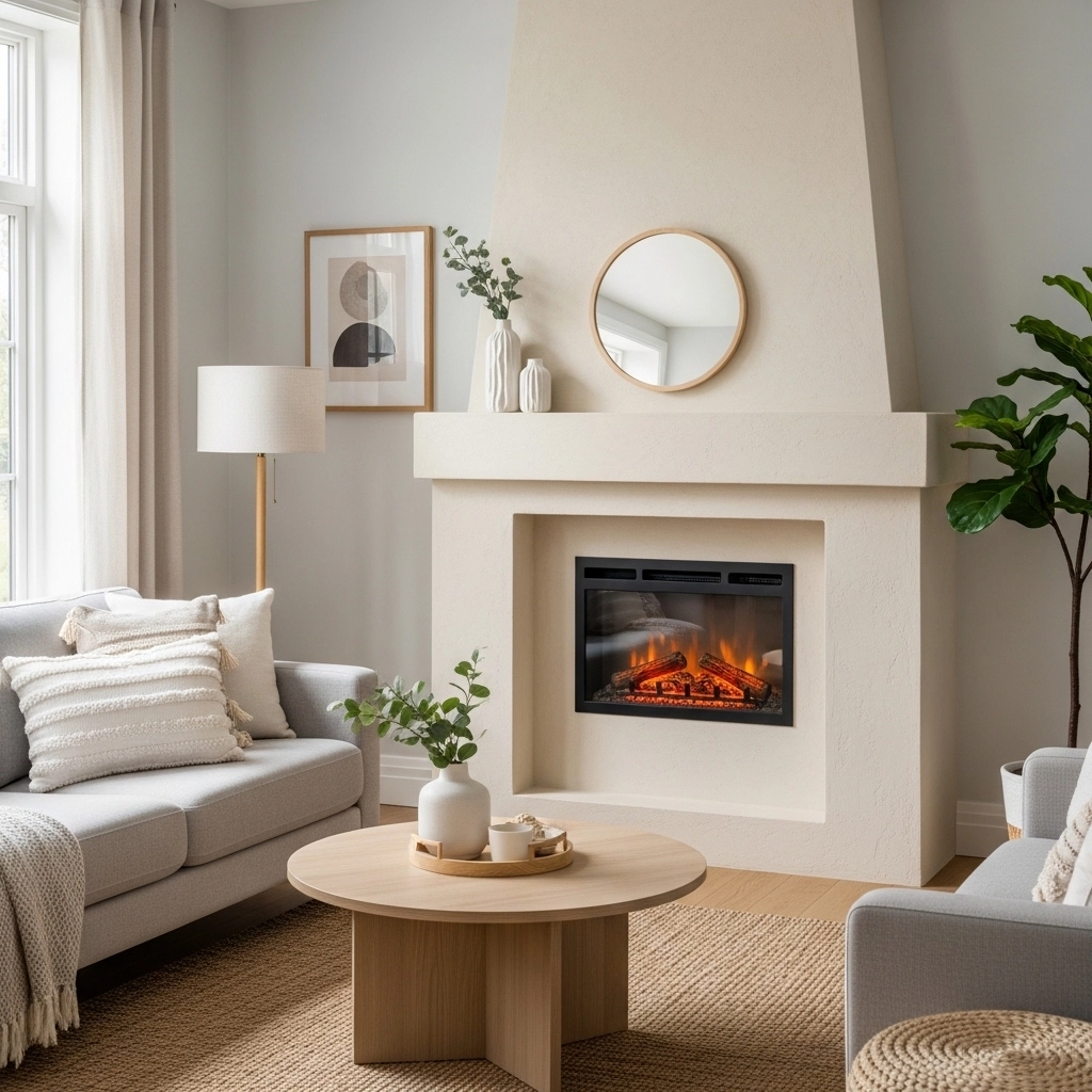 DIY Electric Insert with Venetian Plaster