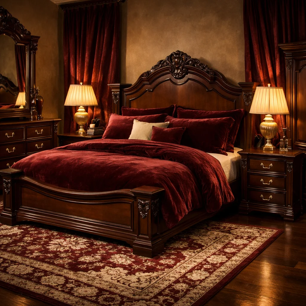 Dark Wood Furniture to Anchor the Palette Dark Wood Furniture to Anchor the Palette