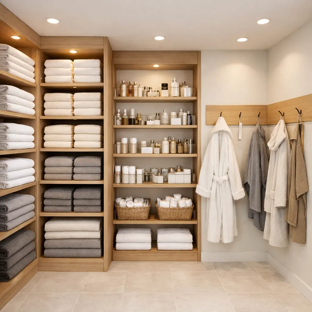 Design a Walk In Bathroom Closet with Zones