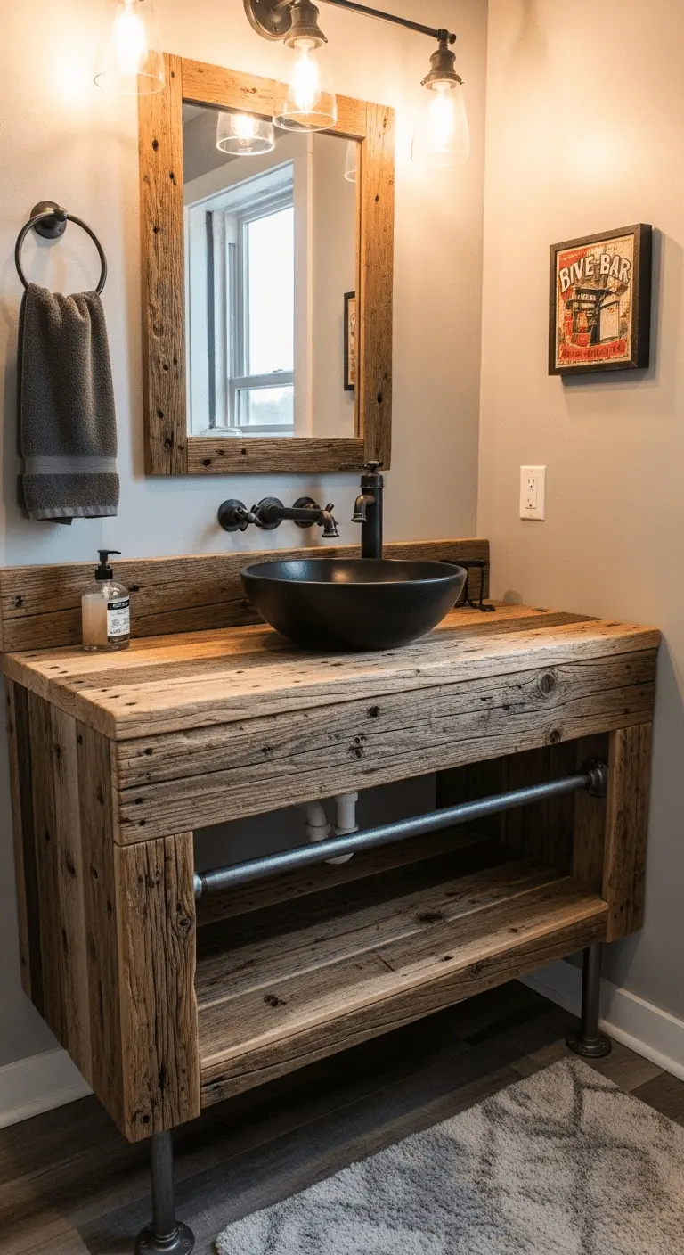 Distressed Wood Vanity