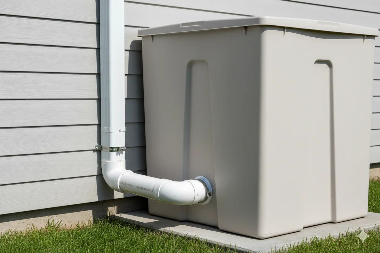 Dry System Rainwater Collection Design Dry system rainwater collection with short pipes that drain completely between rainfall events