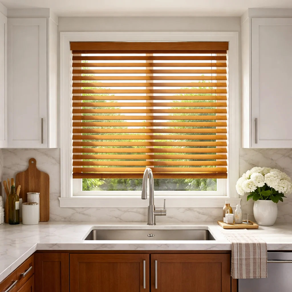 Faux Wood Blinds for Moisture Resistant Warmth