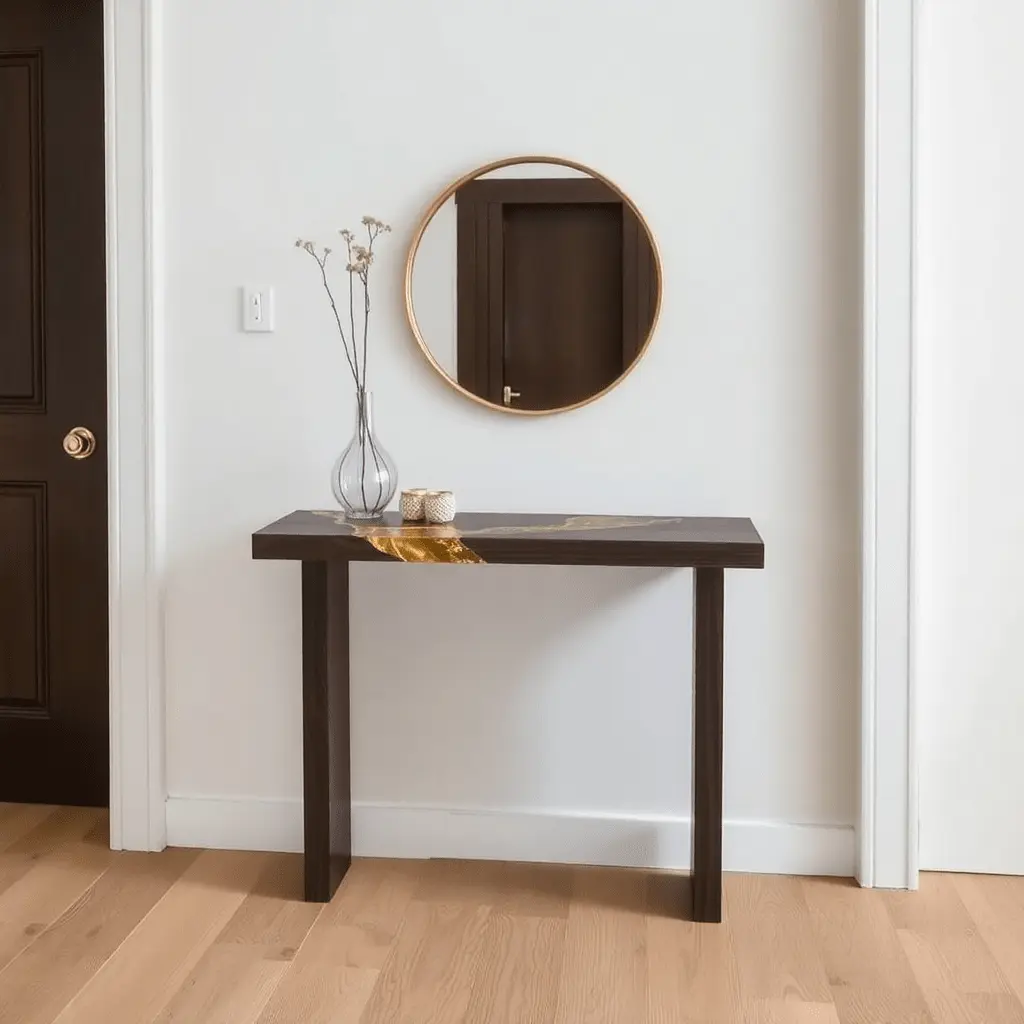 Gold Metallic Resin River table