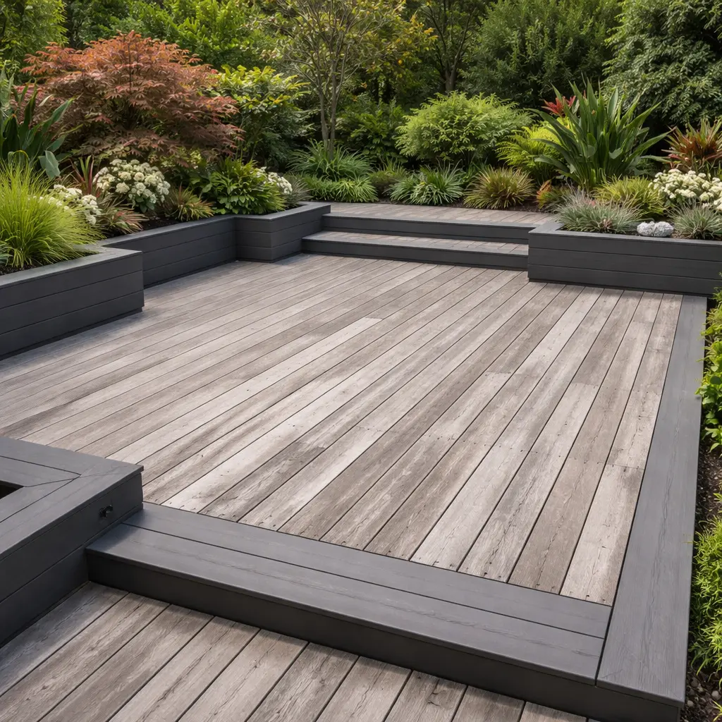 Greyed Cedar or Ipe with Composite Grey Accents