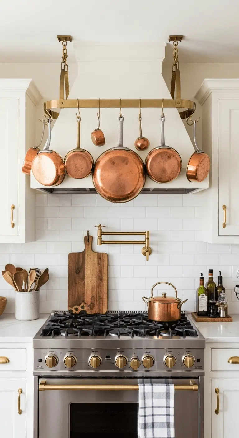 Hang Copper Pots and Pans on Display