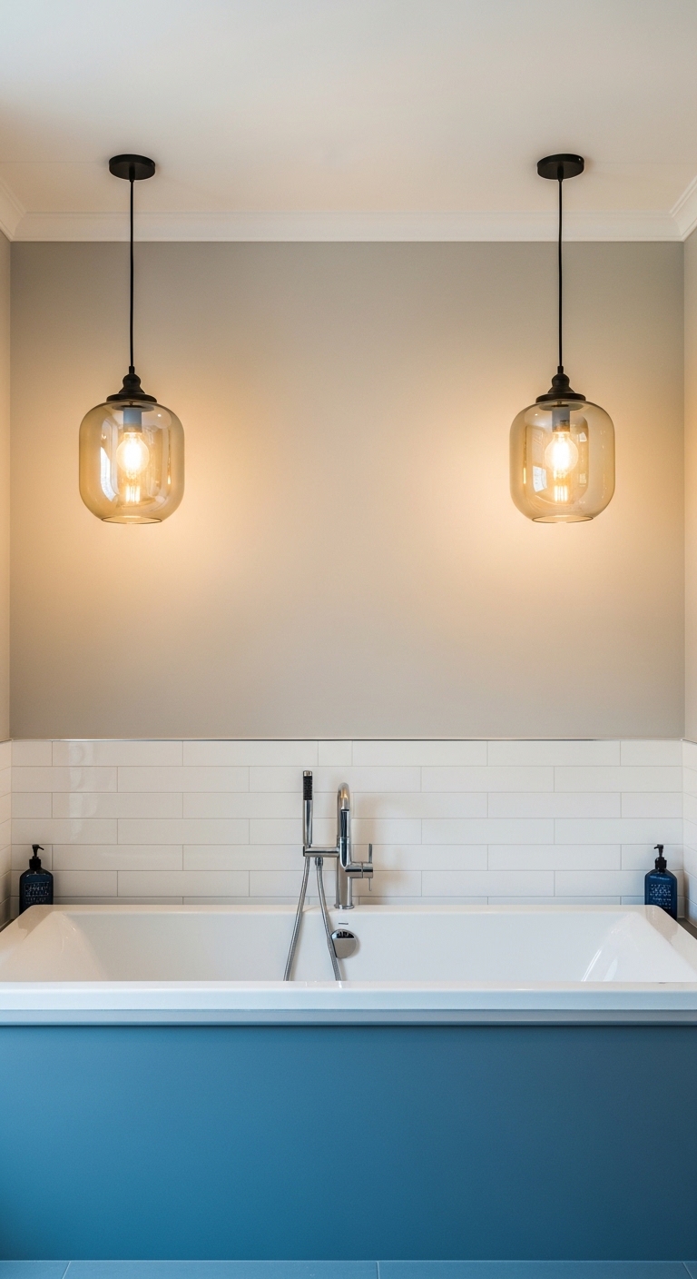 Hang Pendant Lighting Above the Tub Area