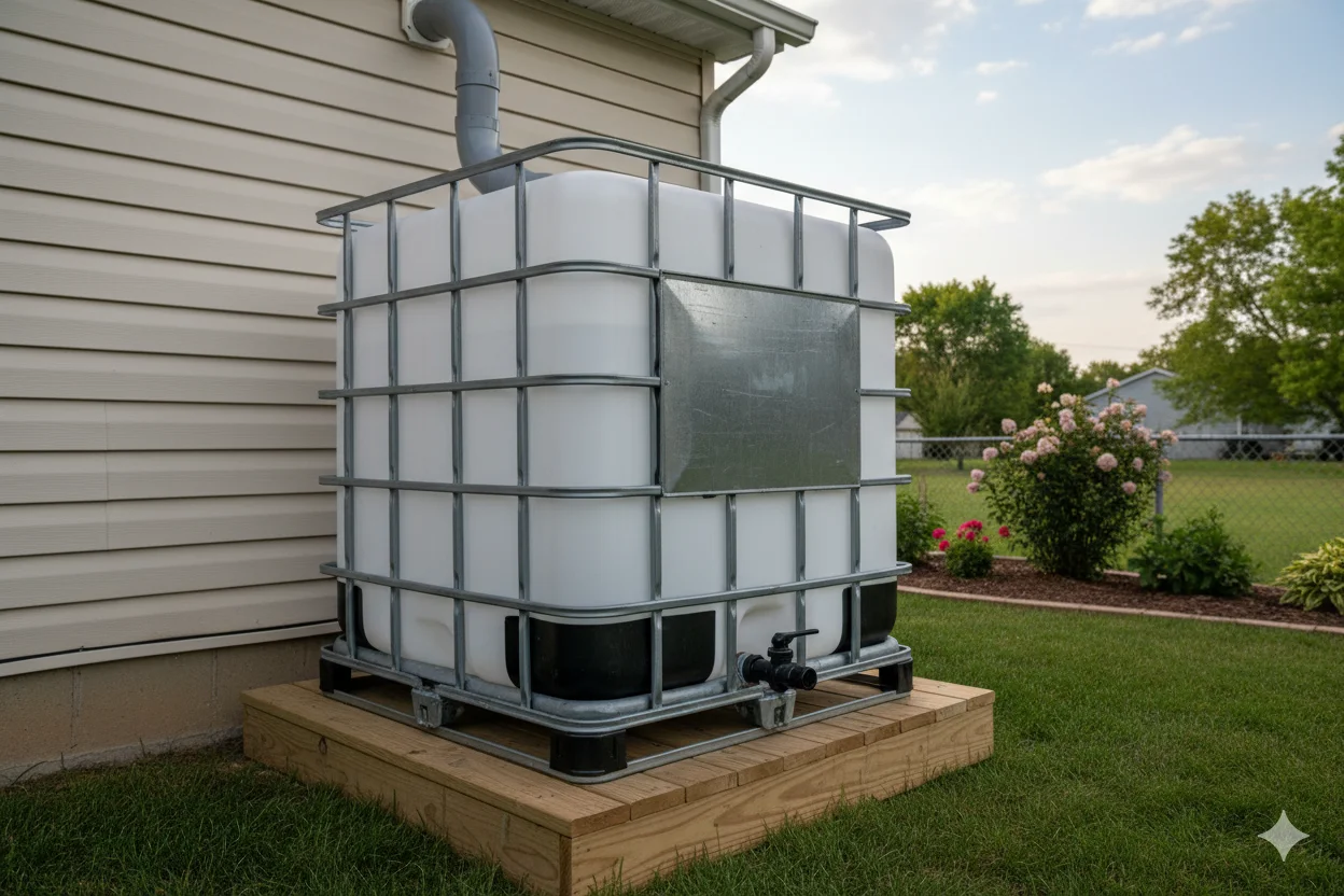 IBC Tote Rainwater Collection Container IBC Tote Rainwater Collection Container