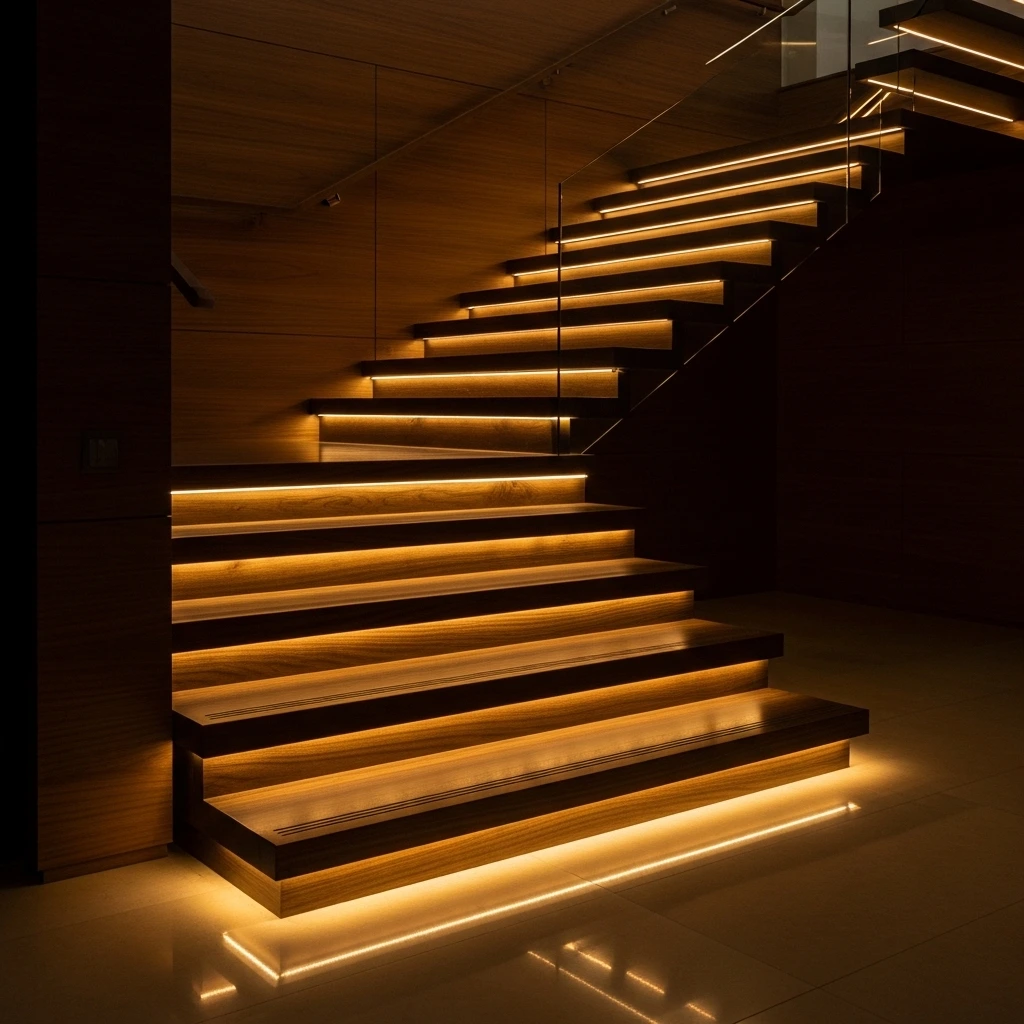 Install Step Riser LED Strips for Safety and Style