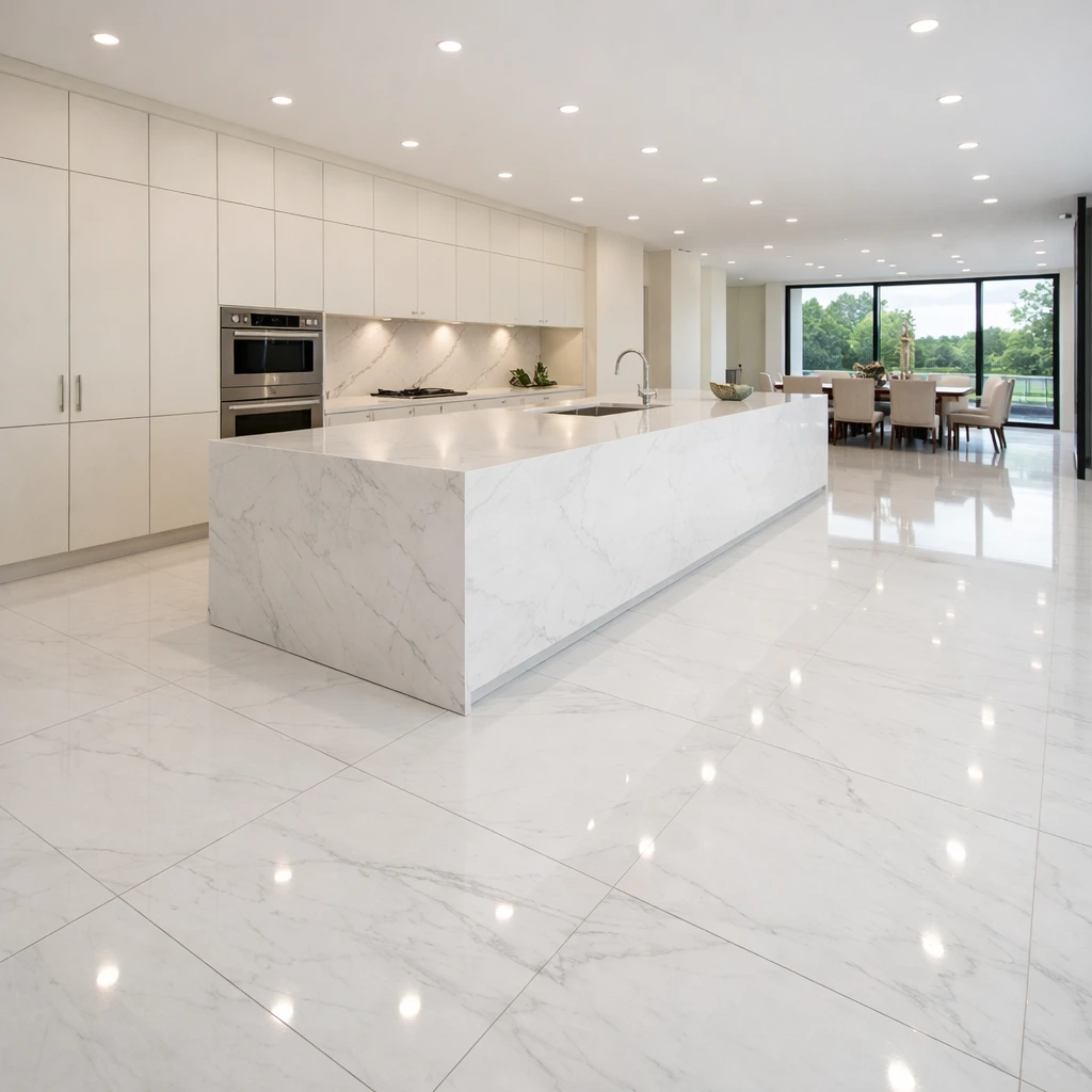 Large Format Marble Tiles for a Seamless, Spacious Look